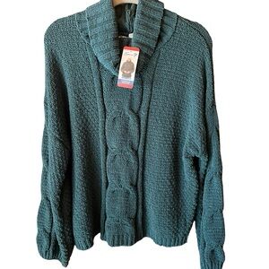 Seven7 Teal Cowl Neck Sweater
